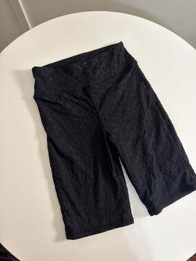 Mono B Black Leopard Textured Jacquard Biker Shorts